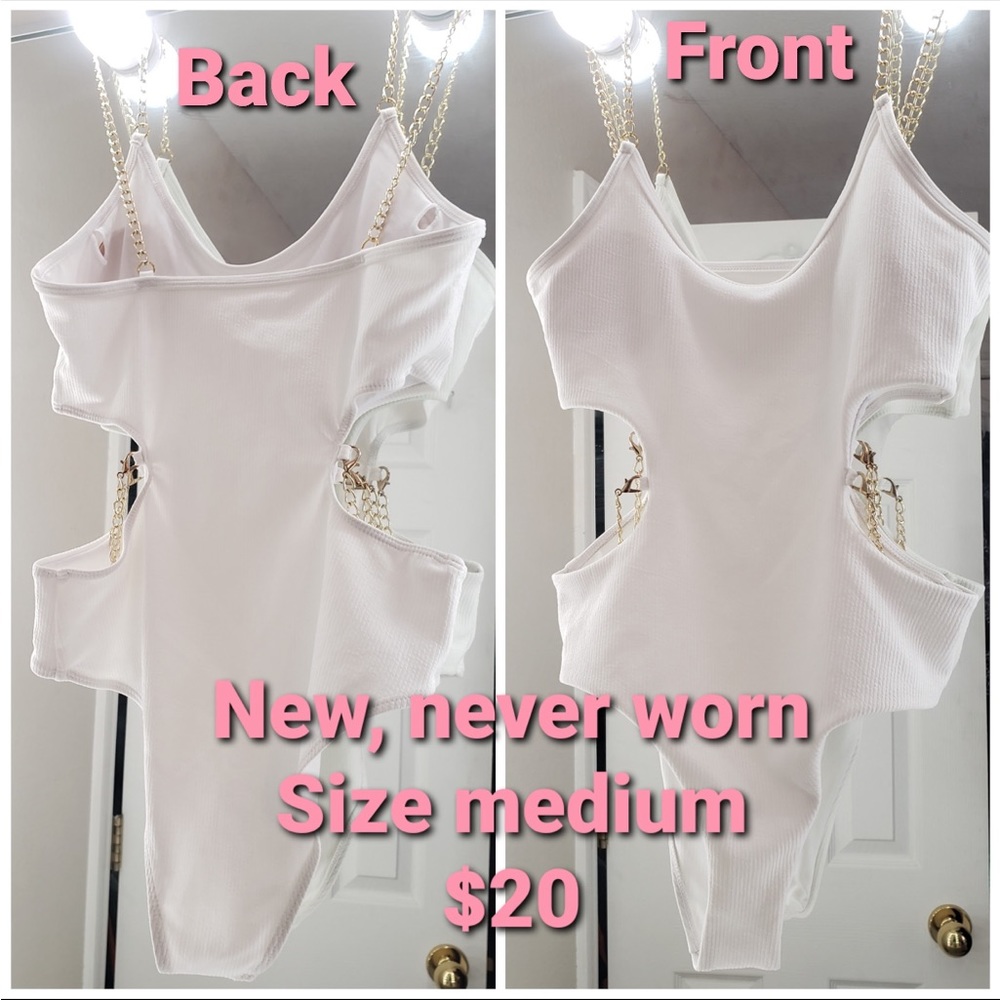 White one piece bikini